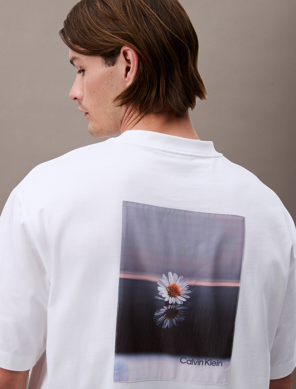 Flower Applique Relaxed Tee, Brilliant White, hi-res