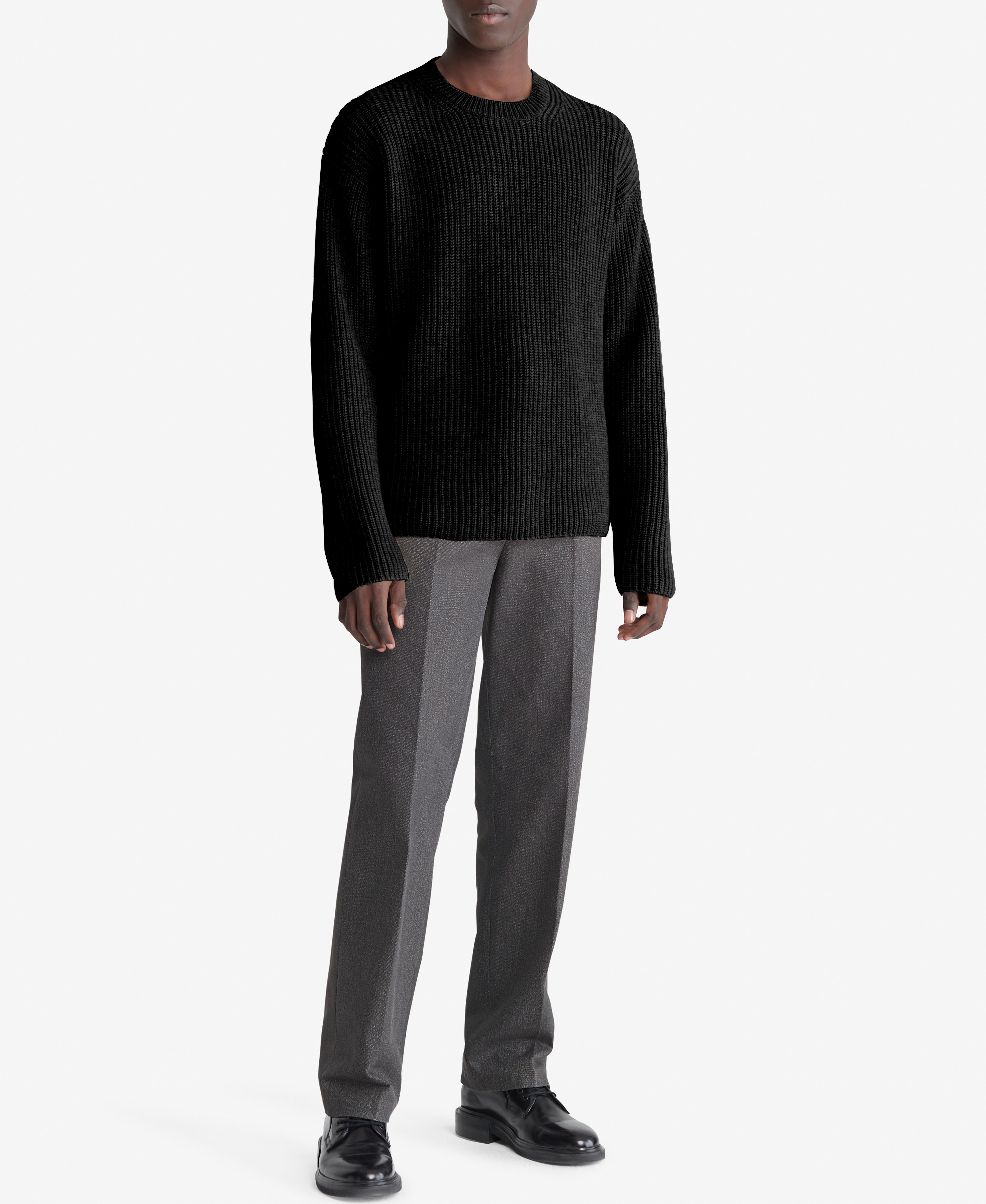 Standards Ribbed Crewneck Sweater black Calvin Klein Singapore