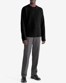 Standards Ribbed Crewneck Sweater, Black Beauty, hi-res