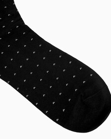 Women's 1 Pack Back Pin Dot Socks, BLACK, hi-res