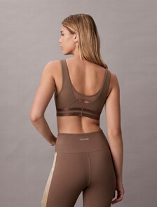 Mesh Panel Sports Bra, Shitake, hi-res