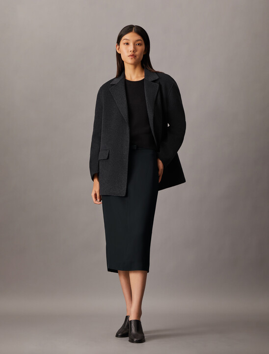 Double Face Recycled Wool Blend Blazer