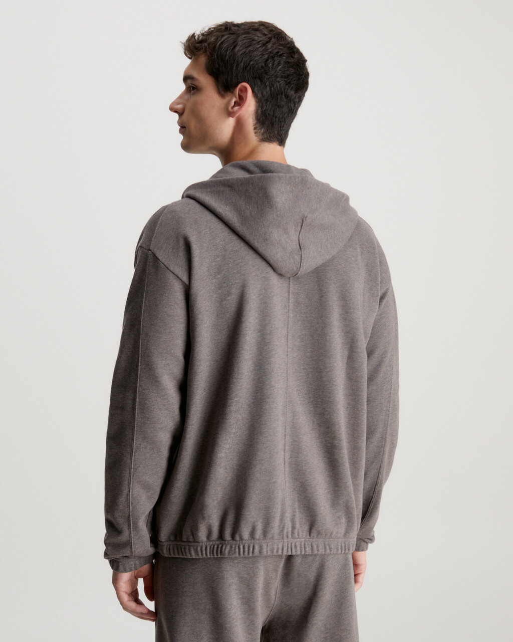 Cotton Terry Hoodie, DARK RABBIT, hi-res