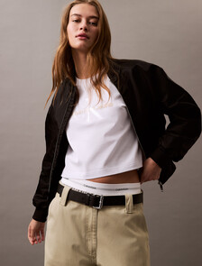 Cropped Gloss Logo T-shirt, Brilliant White, hi-res