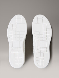 Leather Emblem Logo Trainers, Bright White, hi-res