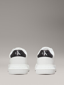 Leather Trainers, White/Black, hi-res
