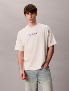 Block Logo Graphic Relaxed T-Shirt, Bone White, hi-res
