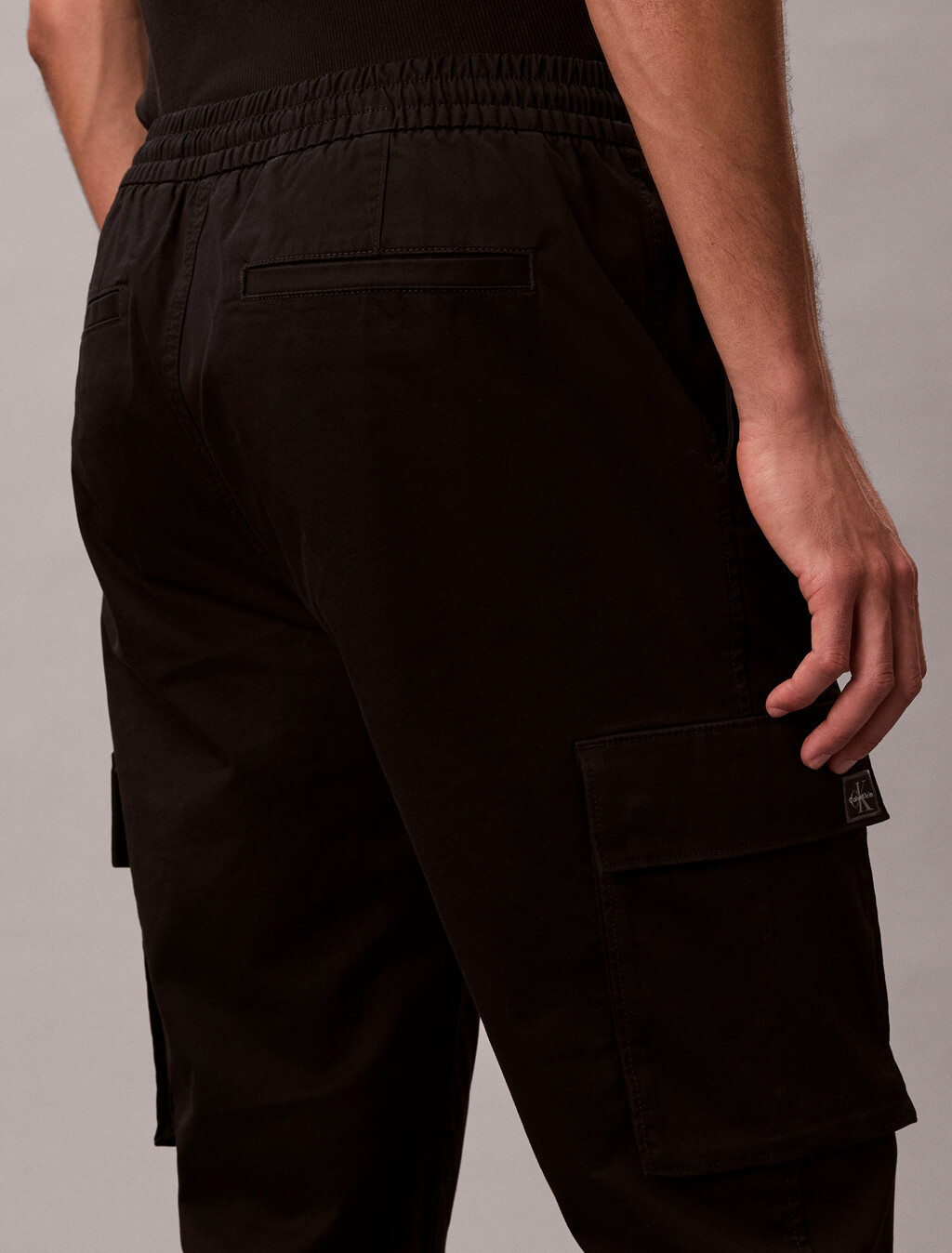Skinny Twill Cargo Pants, Black, hi-res