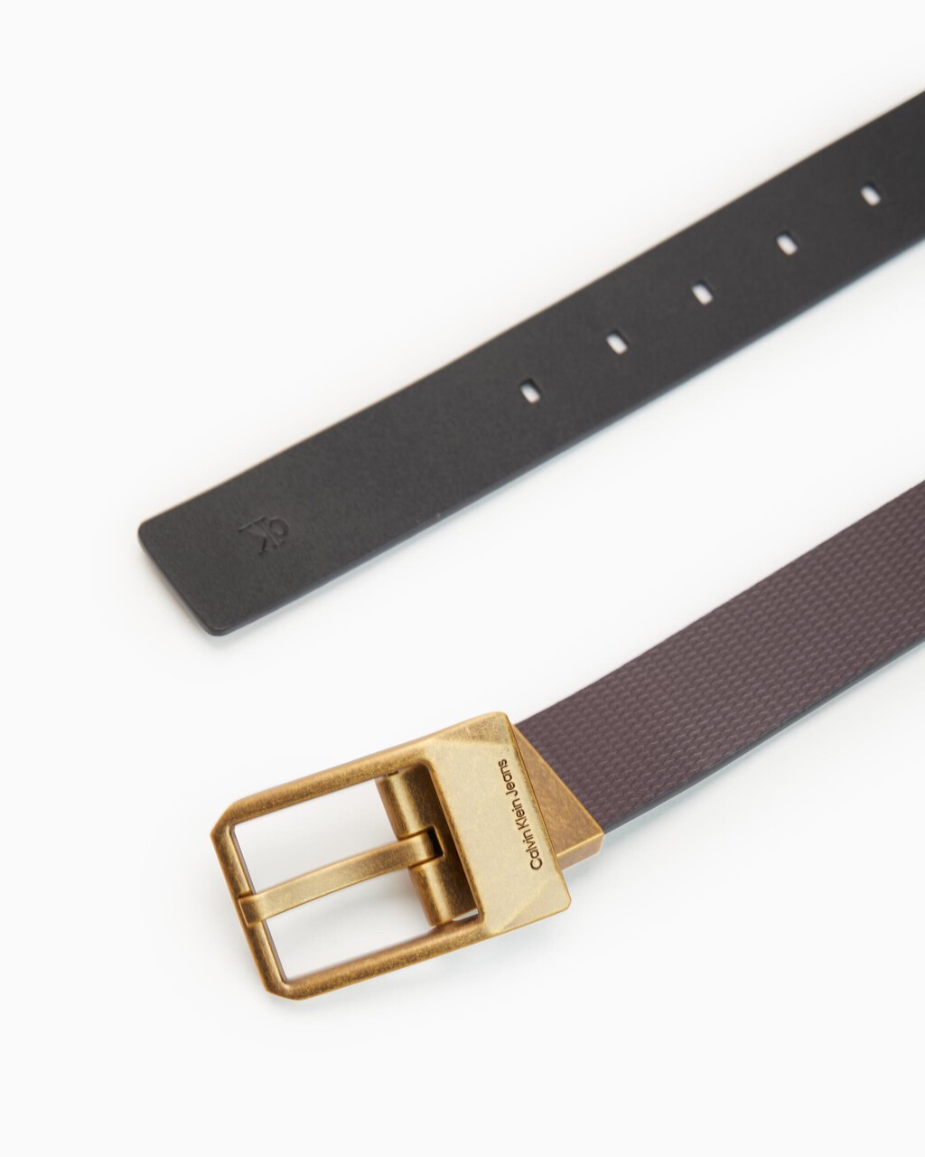 Classic Faceted Buckle Reversible Belt 3.5Cm, BITTER BRWN/BLK, hi-res