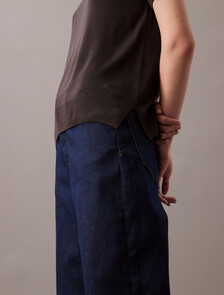 Fine Gauge Viscose Short Sleeve Sweater, Forged Iron, hi-res