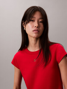 Lunar New Year Mercerized Cotton CK Emblem Baby Tee, Pantone Red, hi-res