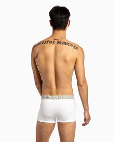 Embossed Icon Cotton Trunks, White, hi-res