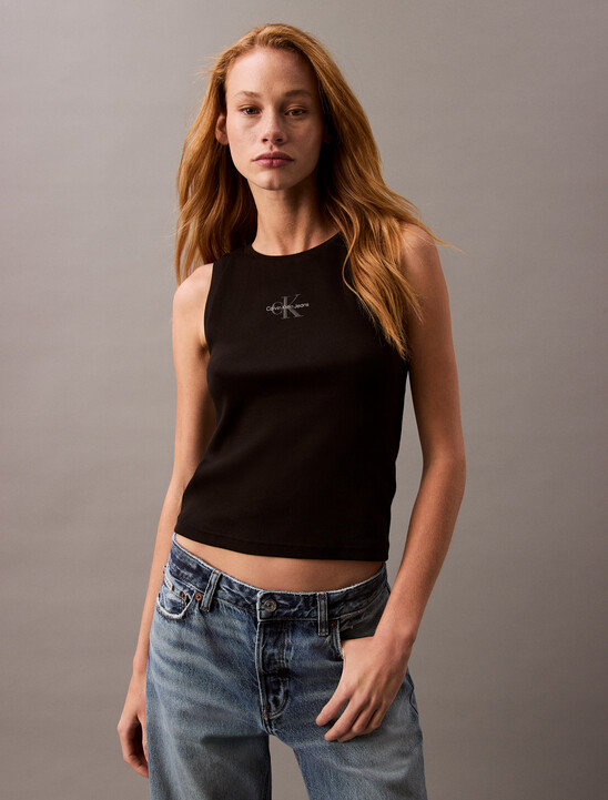 Monogram Rib Knit Tank Top