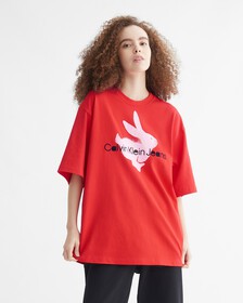 Year Of The Rabbit Relaxed Fit Tee, FLAME SCARLET, hi-res