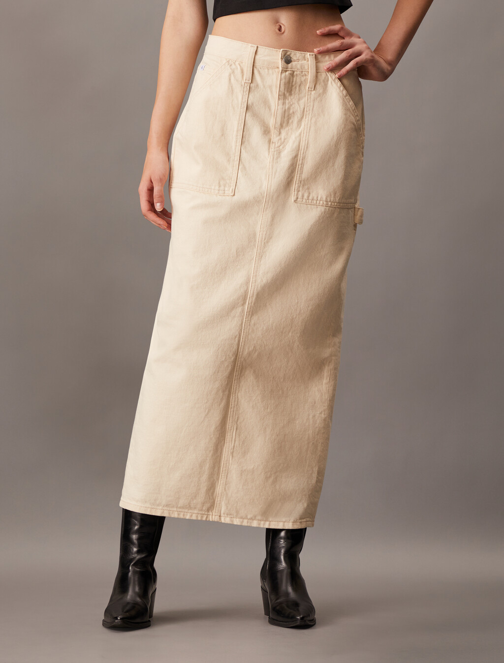 Denim Utility Maxi Skirt, Denim Light, hi-res