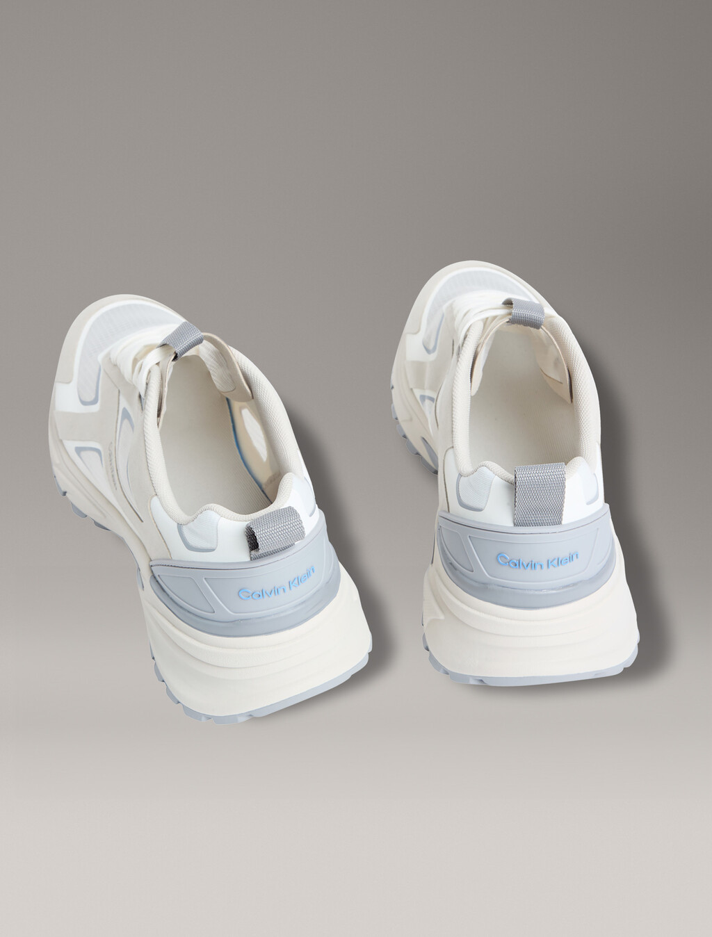 Trailblazer &mdash; Mesh Mix Runner Trainers, Oatmeal/Marshmallow/Cloudburst, hi-res