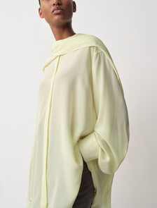 Kiki Draped Shirt, Lemon, hi-res