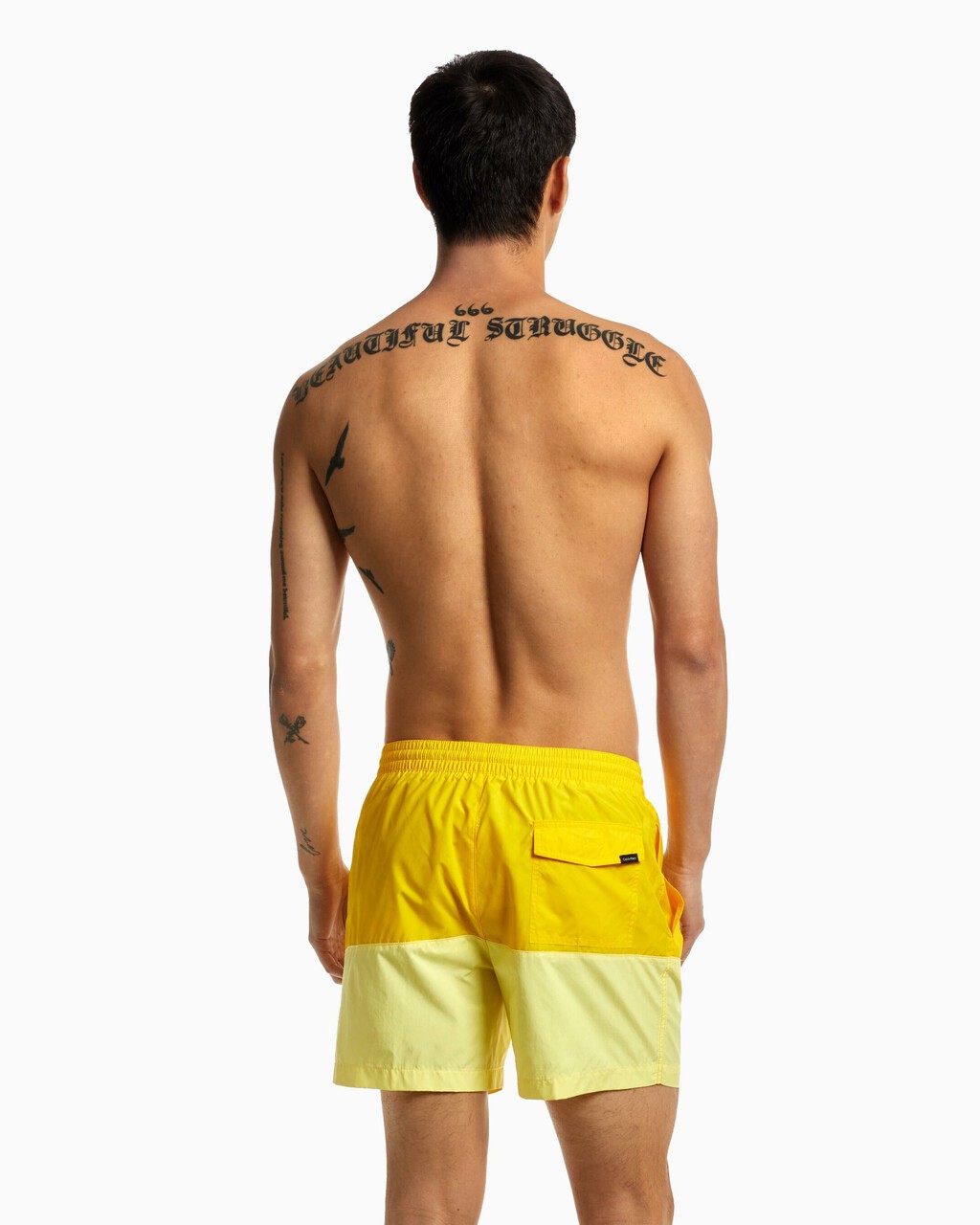 CORE LOGO MEDIUM SWIM SHORTS, Bold Yellow, hi-res