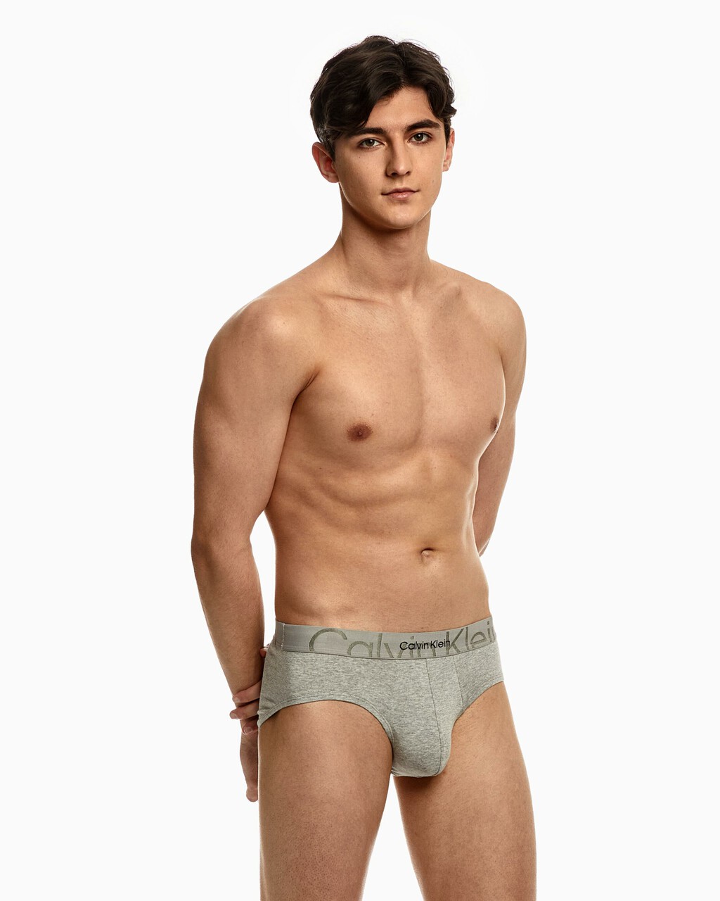 EMBOSSED ICON COTTON HIPSTER BRIEFS, Grey Heather, hi-res