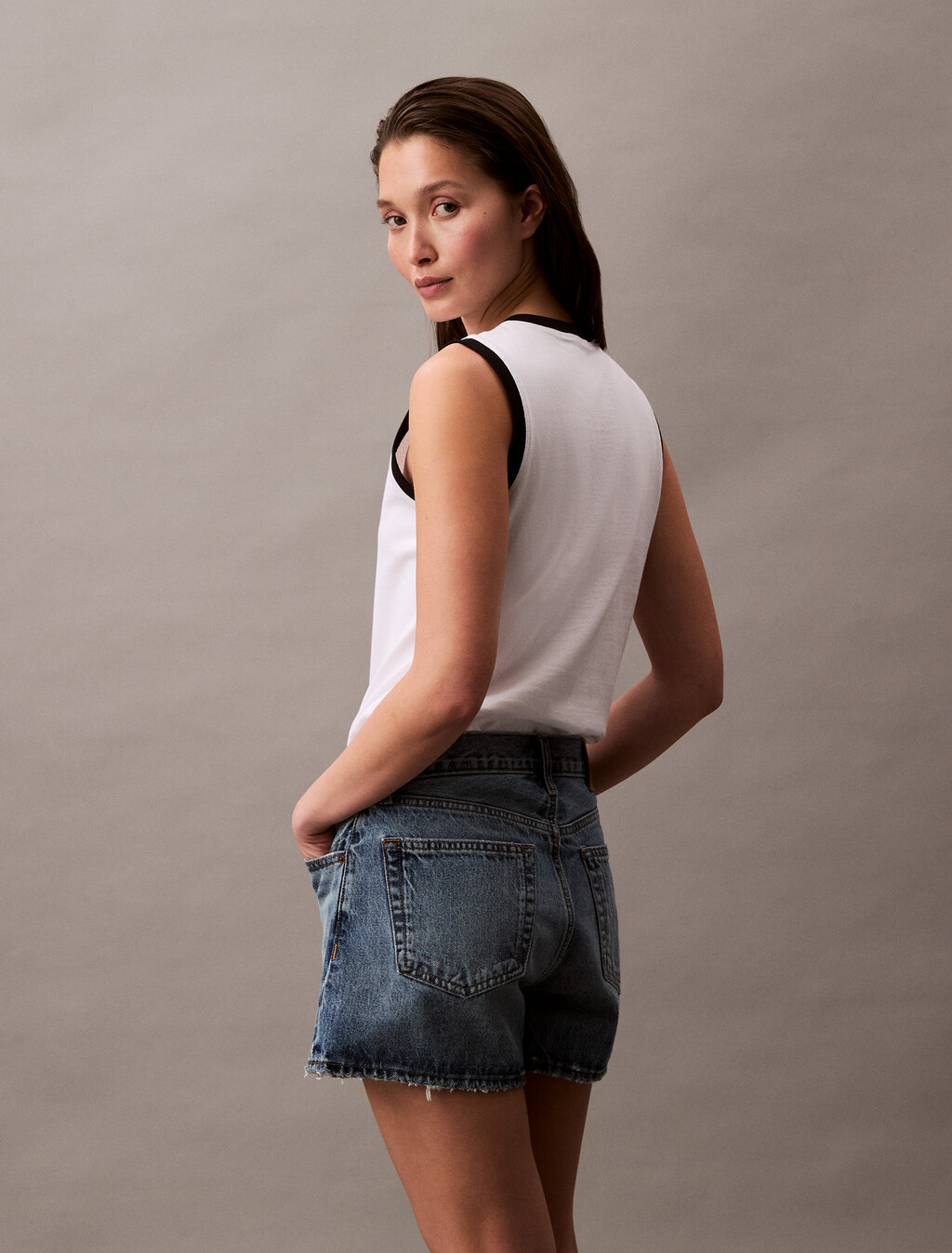 Relaxed Denim Bermuda Shorts, LIGHT PERI, hi-res