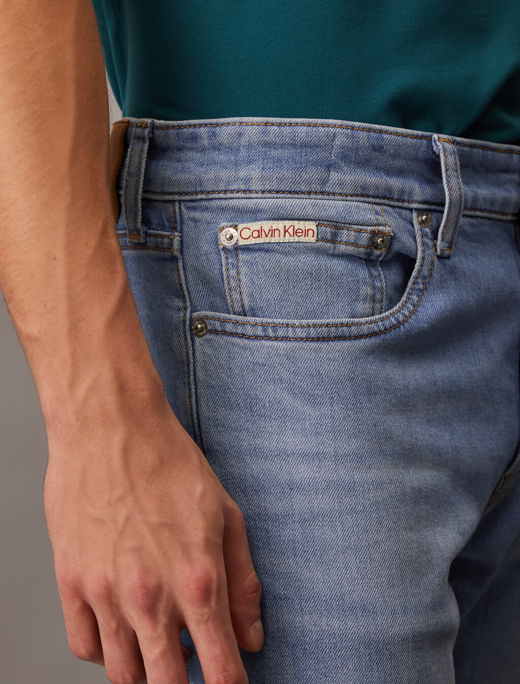 Italian Denim Authentic Straight Jeans, Denim Light, hi-res