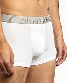 Embossed Icon Cotton Trunks, White, hi-res