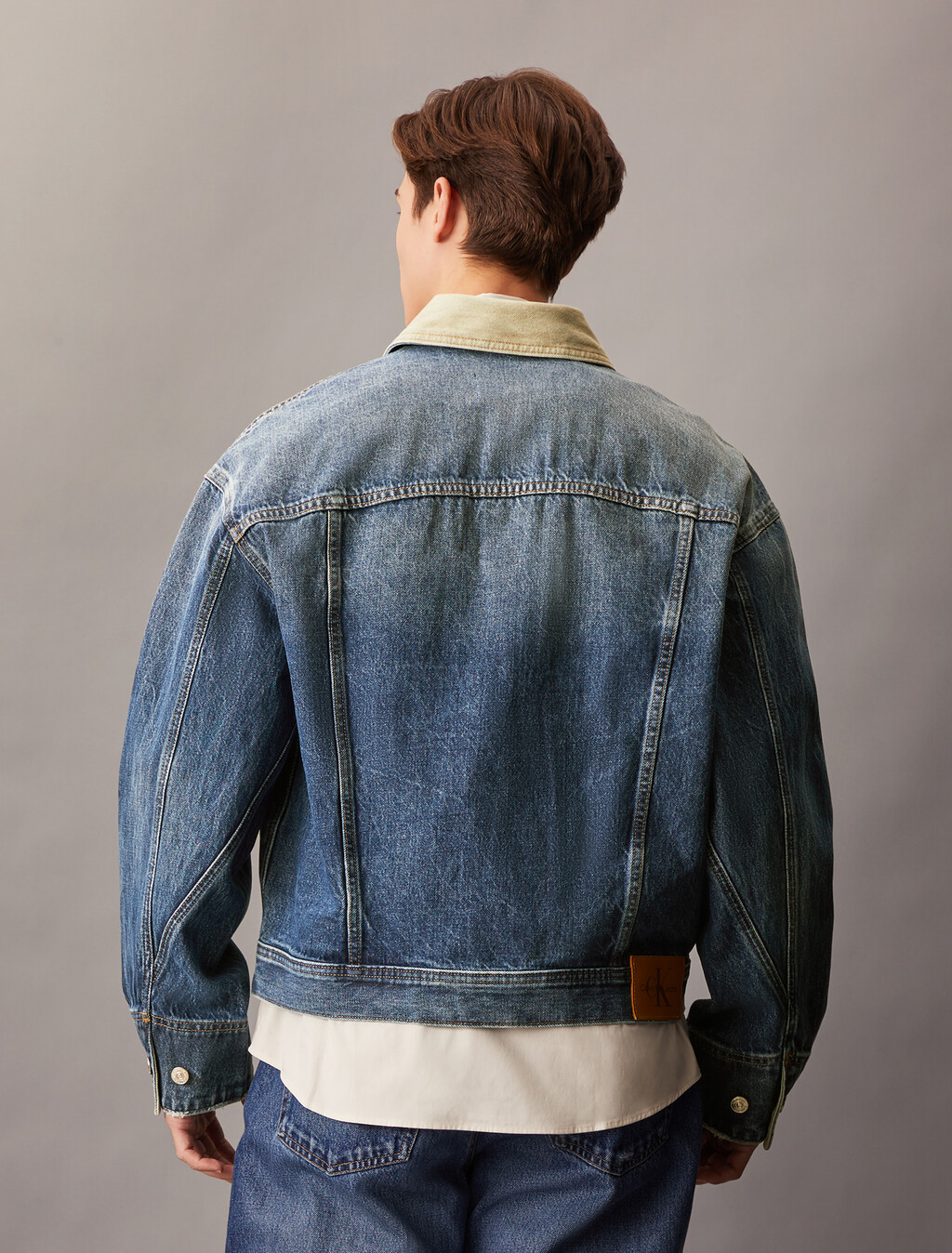 80s Icon Denim Trucker Jacket, FADED CK BLUE, hi-res