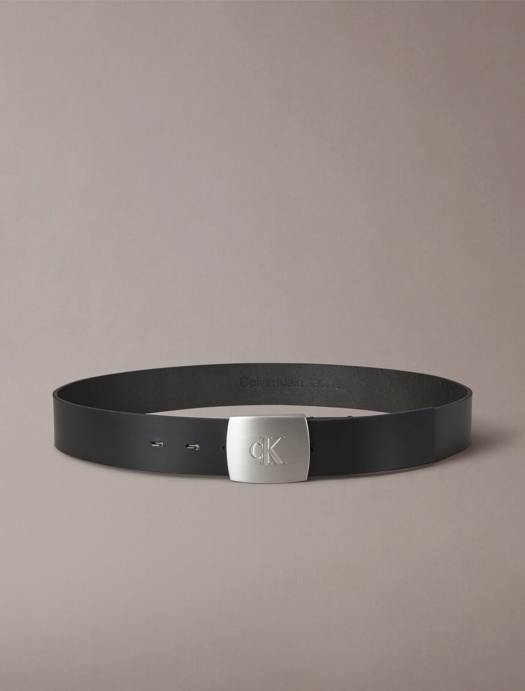 Clamp Buckle Belt 38mm, Black / Brushed Nickel, hi-res