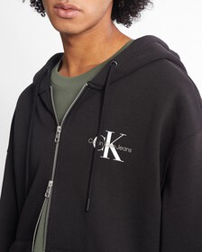 Monogram Zip Up Hoodie, CK BLACK, hi-res
