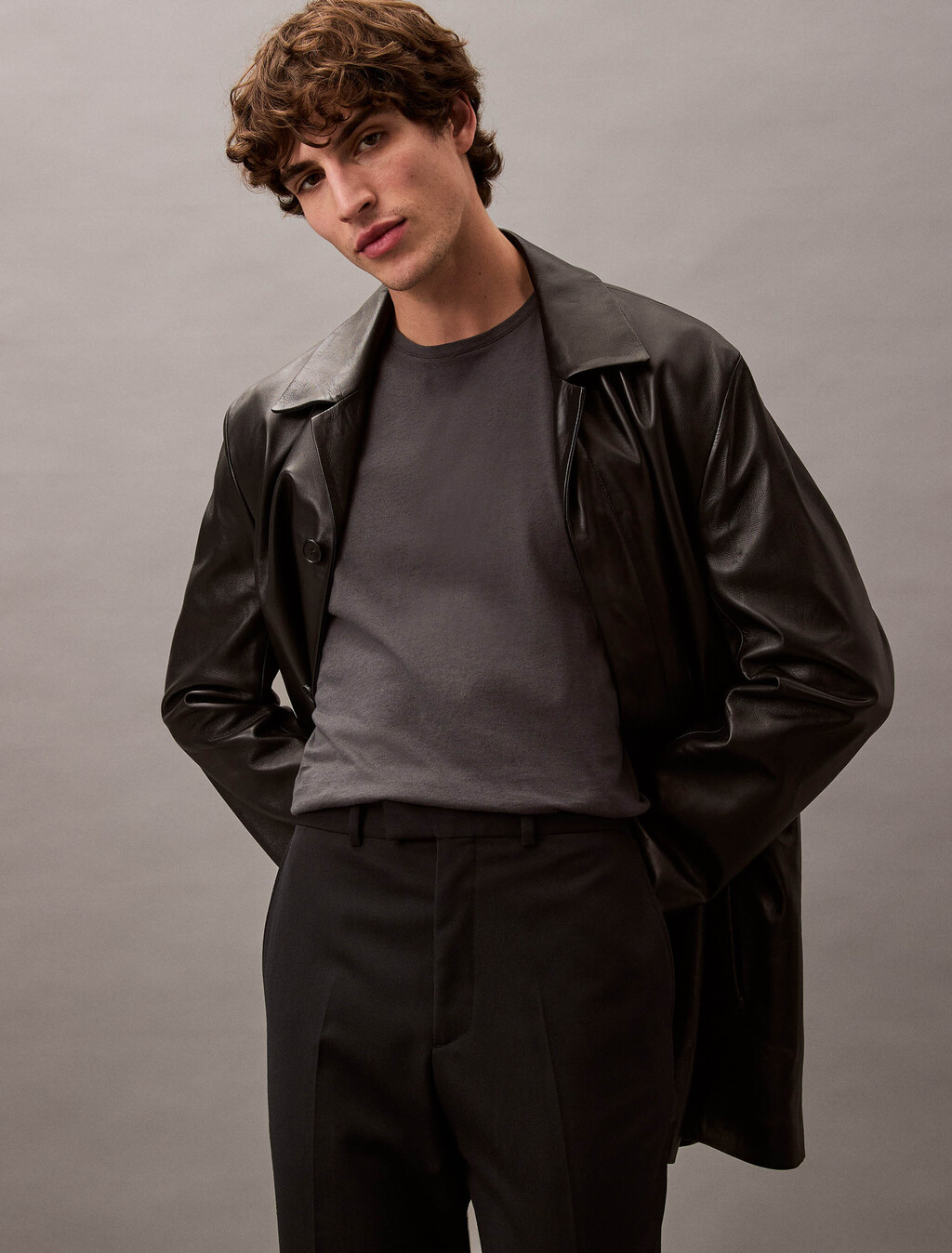 Cotton Silk Jersey Tee, Dark Slate Gray, hi-res