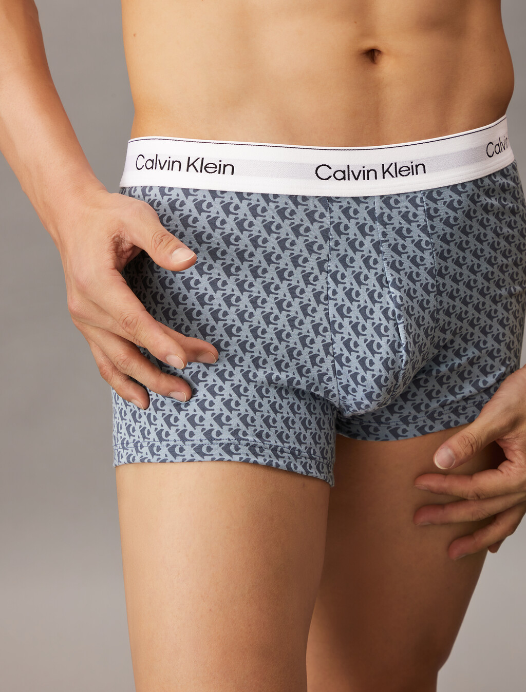 Icon Cotton Stretch Trunks 3 Pack, glacier/ plush monogram vintage indigo/sterling bl, hi-res