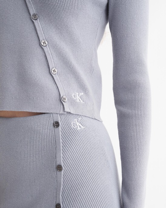 RECONSIDERED CUT OUT ASYMMETRIC CARDIGAN