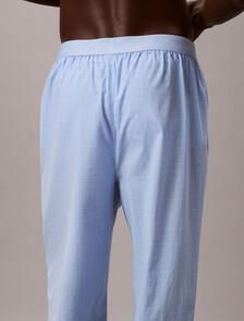 Cotton Poplin Sleep Pants, 19473 PLOTTER PLAID+FROZEN FJORD, hi-res