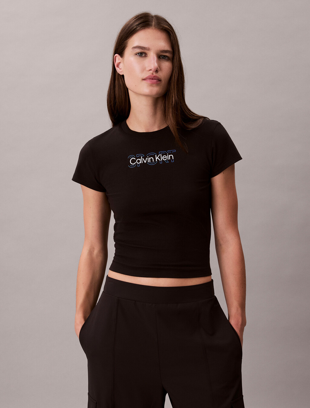 Breathable Quick-Dry Cropped Travel T-shirt, Black, hi-res