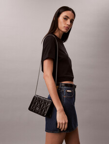 Quilted Emblem Logo Mini Bag, Black, hi-res