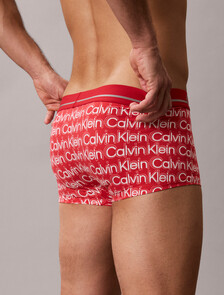 Icon Microfiber Stretch Metallic Low Rise Trunk, ECHO LOGO RED GALA, hi-res