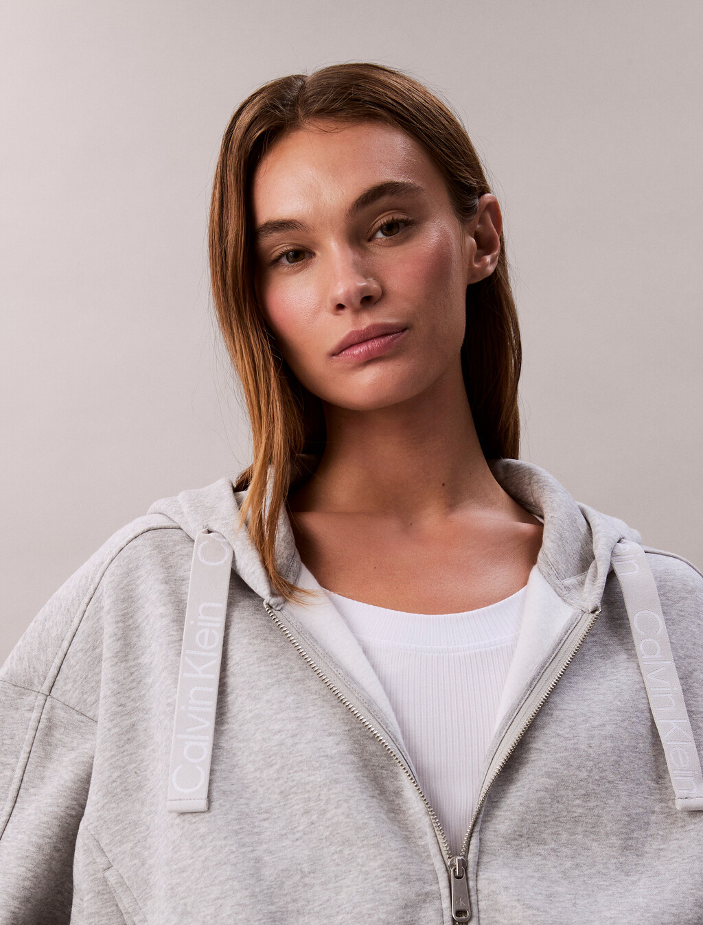 Logo Tape Zip Hoodie, BC04 History Heather, hi-res