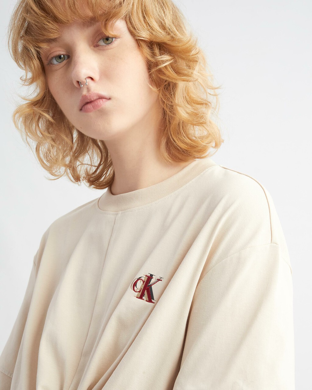 INFINITE COOL FRONT KNOT TEE, Classic Beige, hi-res