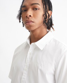 LOGO PIPING RELAXED SHIRT, Bright White, hi-res