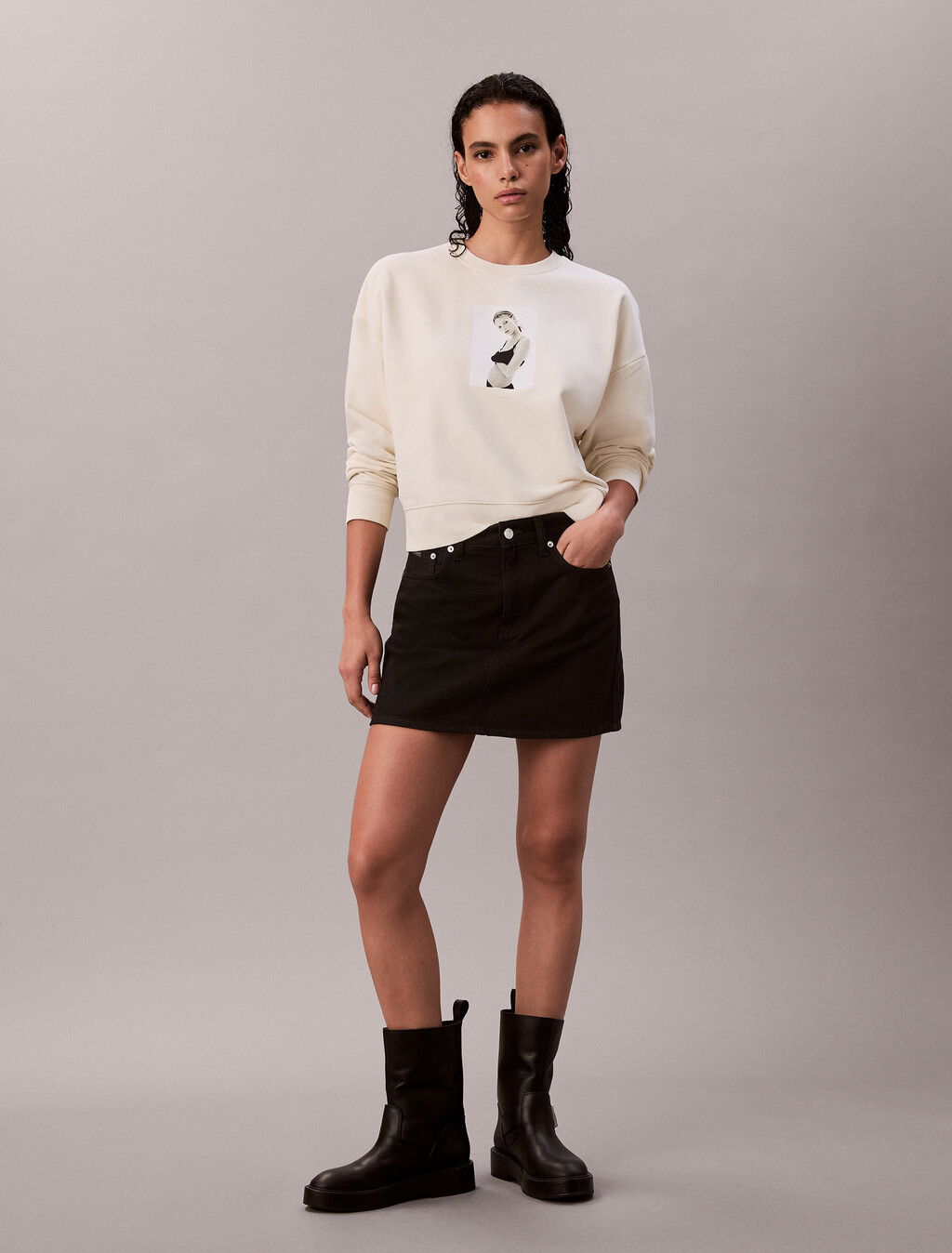 Kate Moss Terry Graphic Relaxed Sweatshirt, Baby's Breath, hi-res