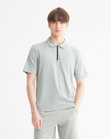 ACTIVE ICON WORKOUT POLO, GREEN MILIEU, hi-res