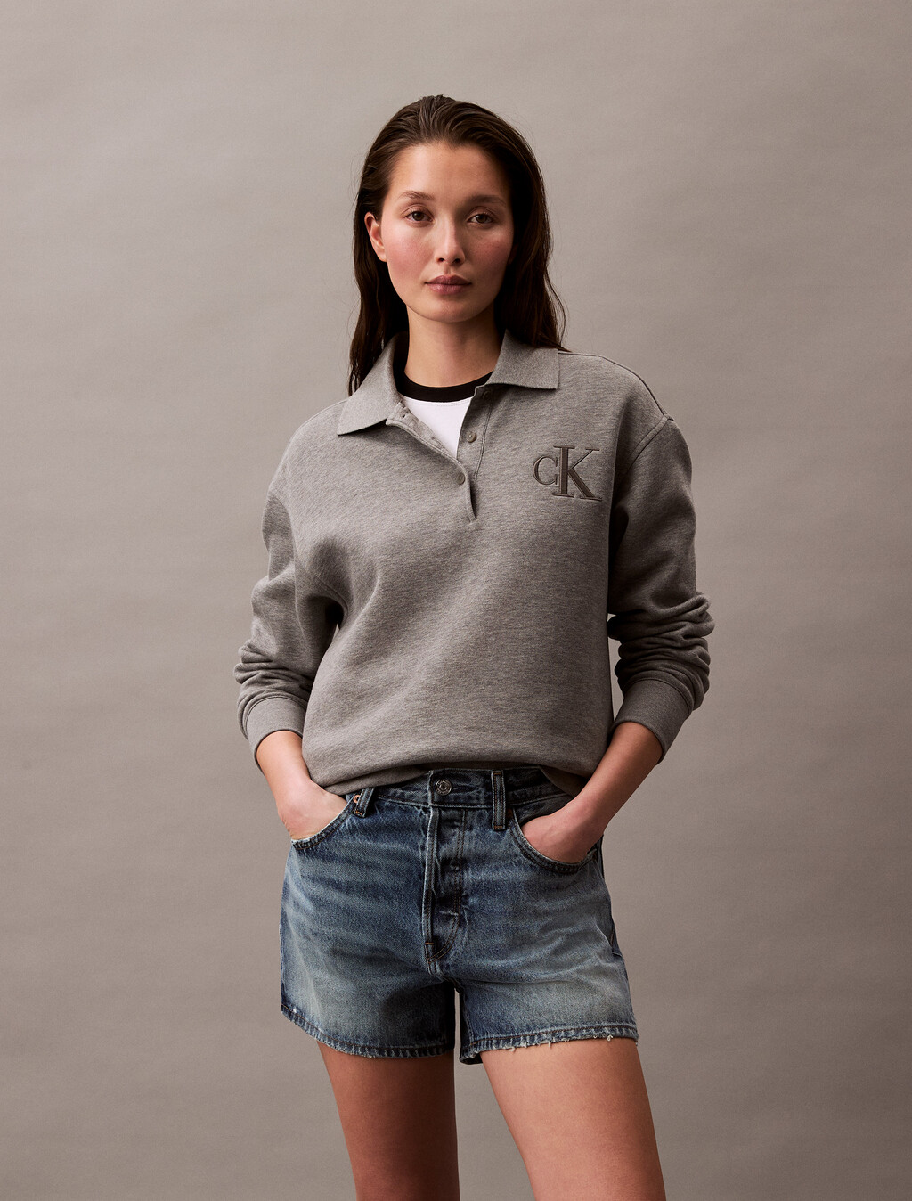 Relaxed Denim Bermuda Shorts, LIGHT PERI, hi-res
