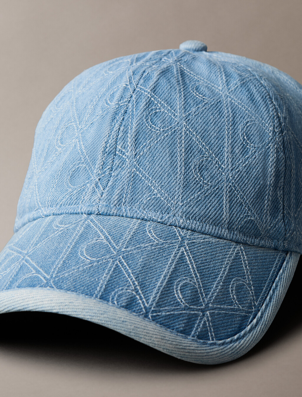 Monogram Quilted Denim Baseball Cap, Vintage Denim, hi-res
