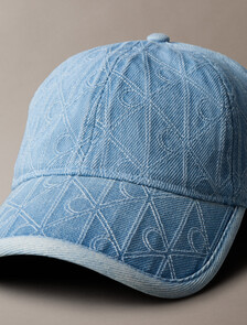 Monogram Quilted Denim Baseball Cap, Vintage Denim, hi-res