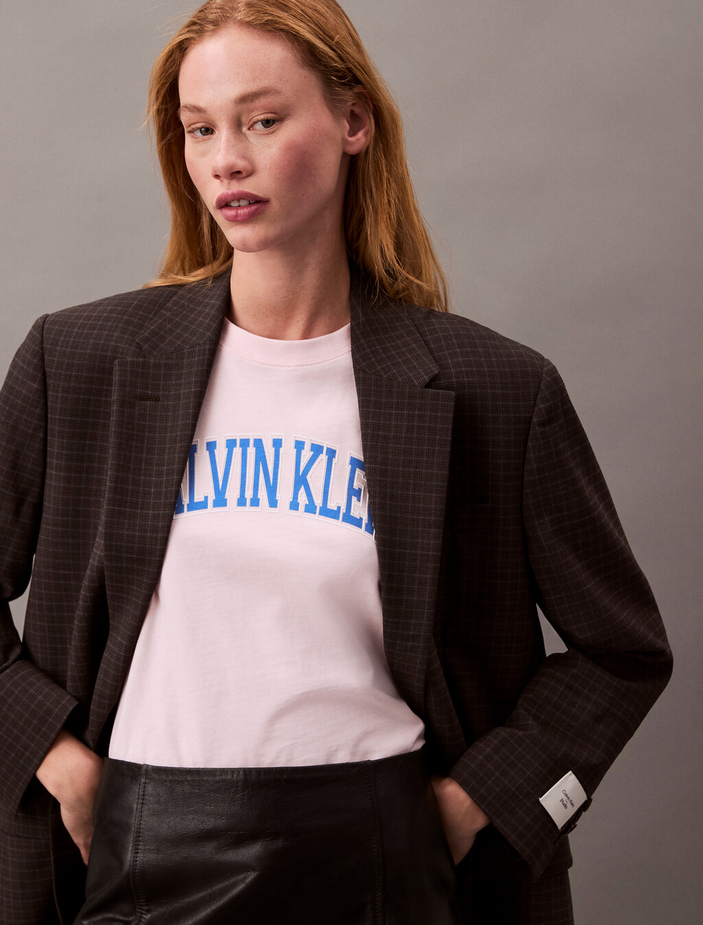 Standard Logo Boxy Varsity Tee, Crystal Pink, hi-res