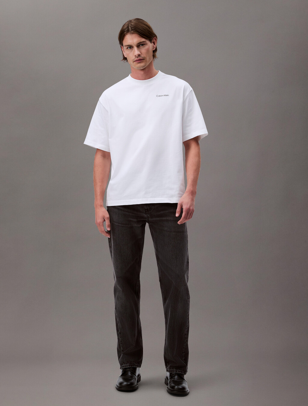 Flower Applique Relaxed Tee, Brilliant White, hi-res