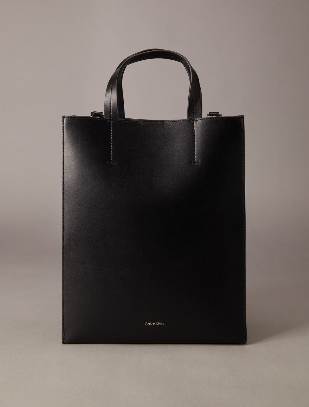 CK Paper Bag Leather Mini Tote, Black Beauty, hi-res