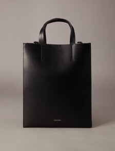 CK Paper Bag Leather Mini Tote, Black Beauty, hi-res