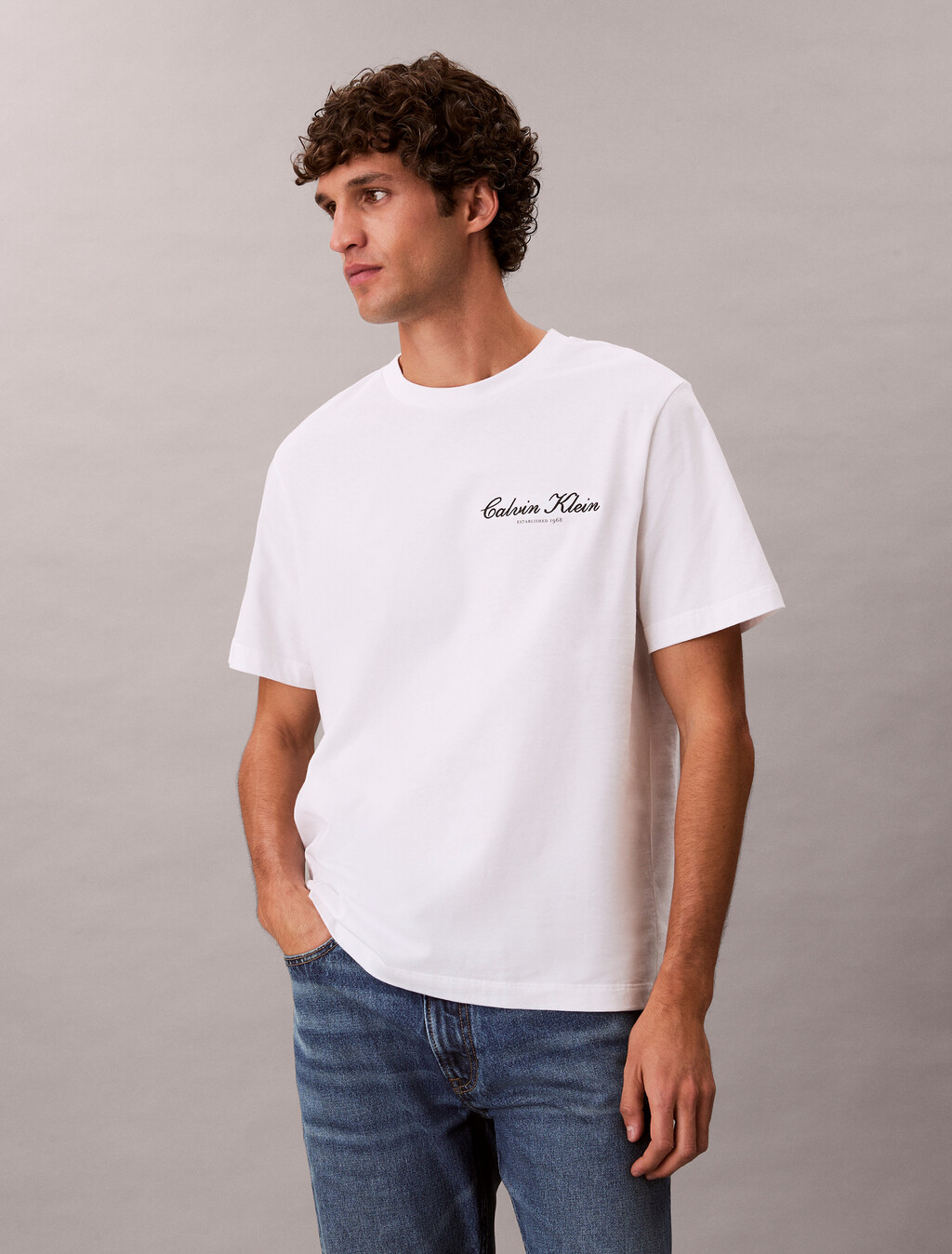 Embroidered Logo T-shirt, Bright White, hi-res