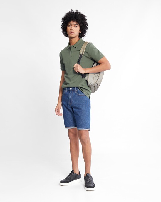 Ck Badge Slim Smooth Cotton Polo